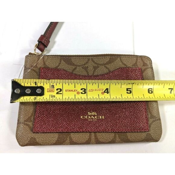 Coach Corner Zip Cherry Wristlet  Colorblock - Picture 10 of 12